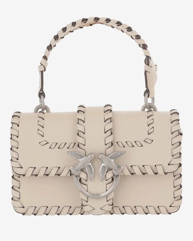 Pinko Mini Love Lederhandtasche White