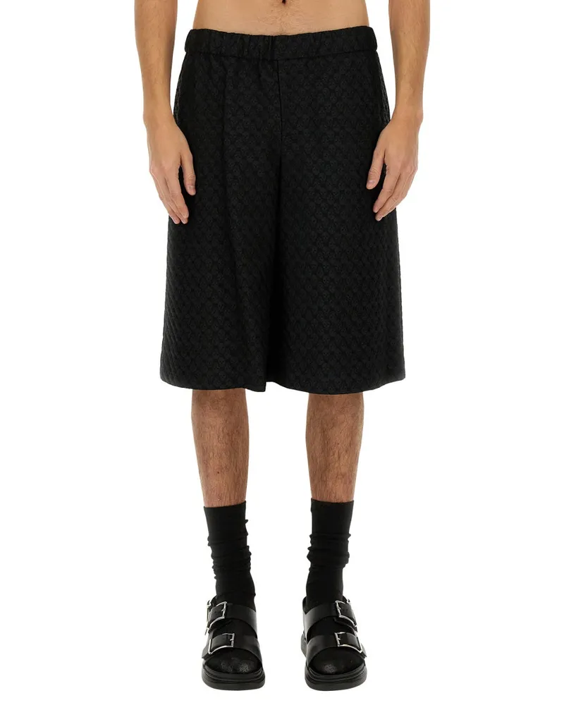 Alexander McQueen Alexander MC Queen Skull Jacquard Muster Shorts Black