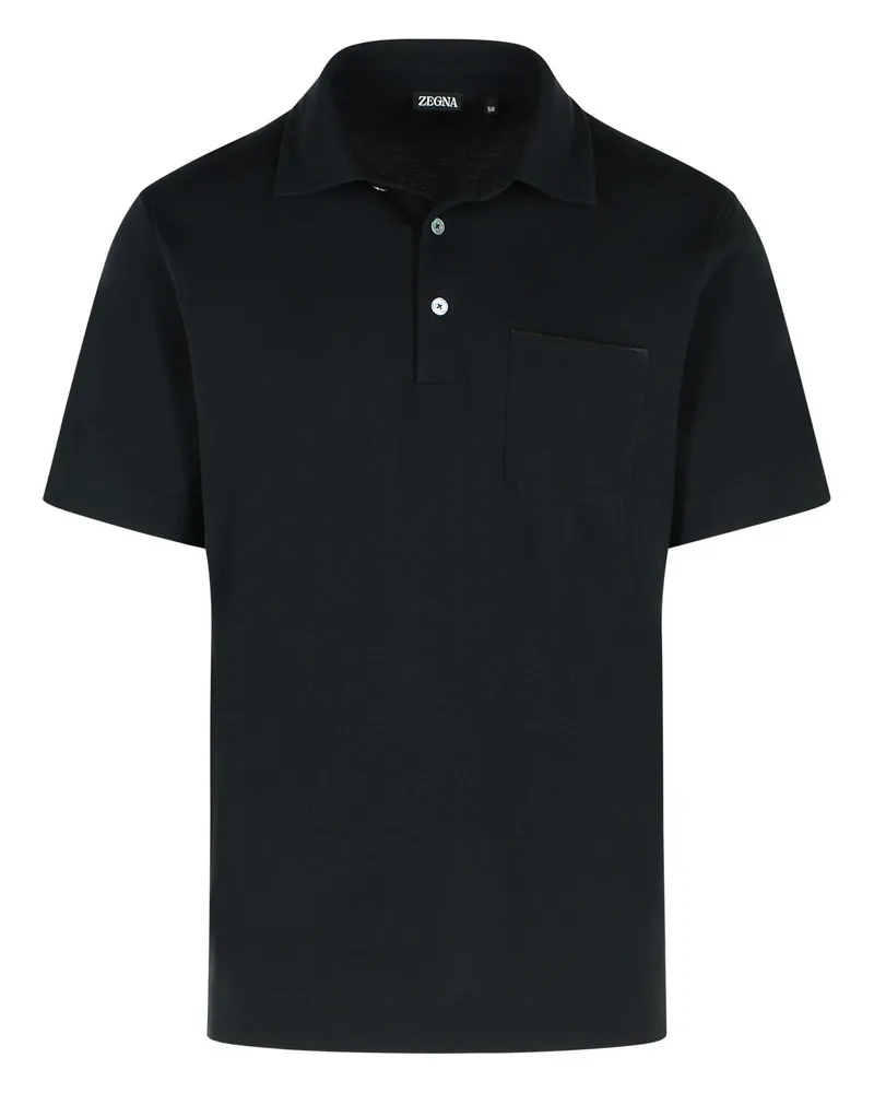 Ermenegildo Zegna reines' schwarzes Baumwollpolohemd Black