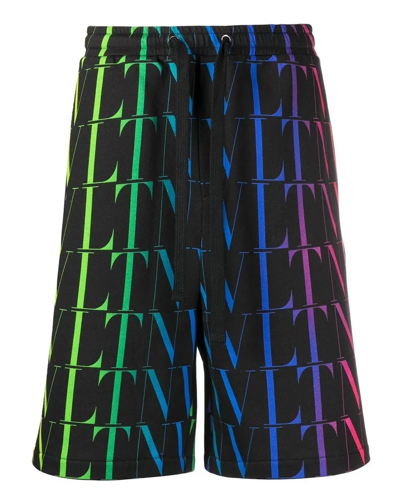 Valentino Garavani Valentino Garavani Vlnt Jersey Bermuda Shorts Black