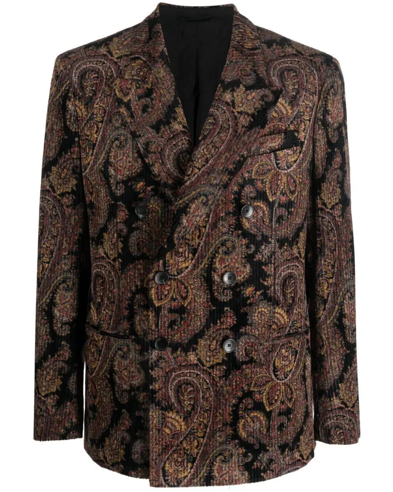 Etro Cotton Doppelbrustjacke Black