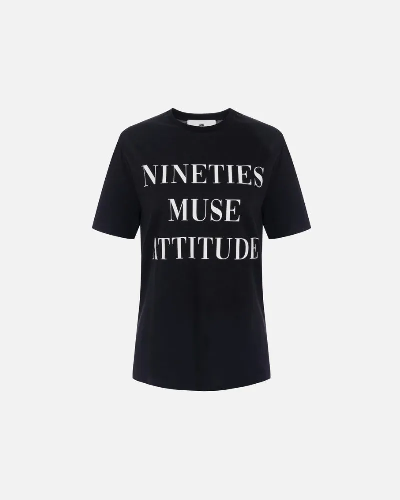 Elisabetta Franchi T-Shirt mit Schriftzug Black