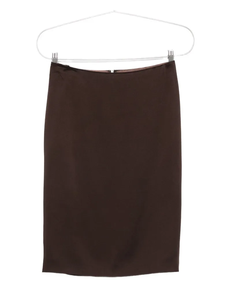 Tom Ford Satin Midi Rock Marrone