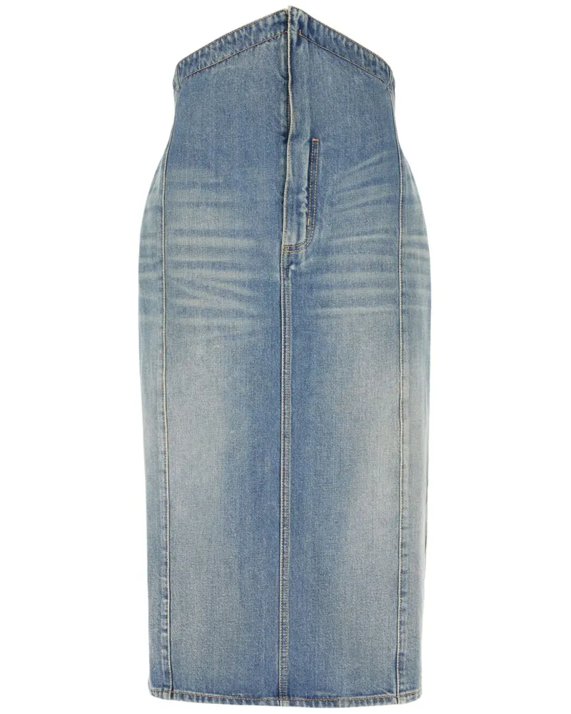 Alexander McQueen Denim Long Rock Clear