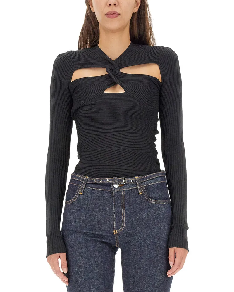 Philosophy Di Lorenzo Serafini Philosophie di lorenzo serafini mesh mit ausgeschnittenen Details Black