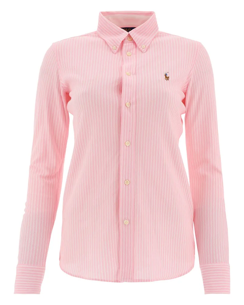 Ralph Lauren Oxford“-Hemd mit gesticktem Pony Pink