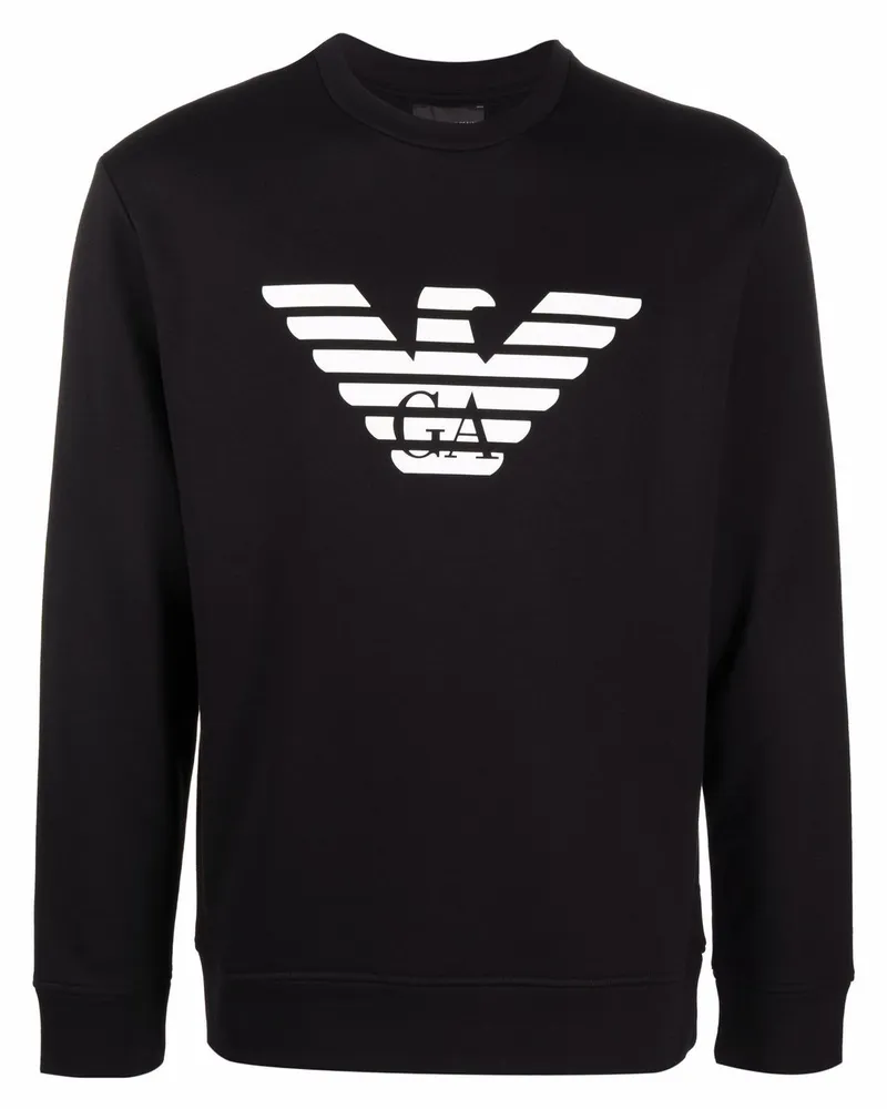 Emporio Armani Cotton Blend Crewneck Sweatshirt Black