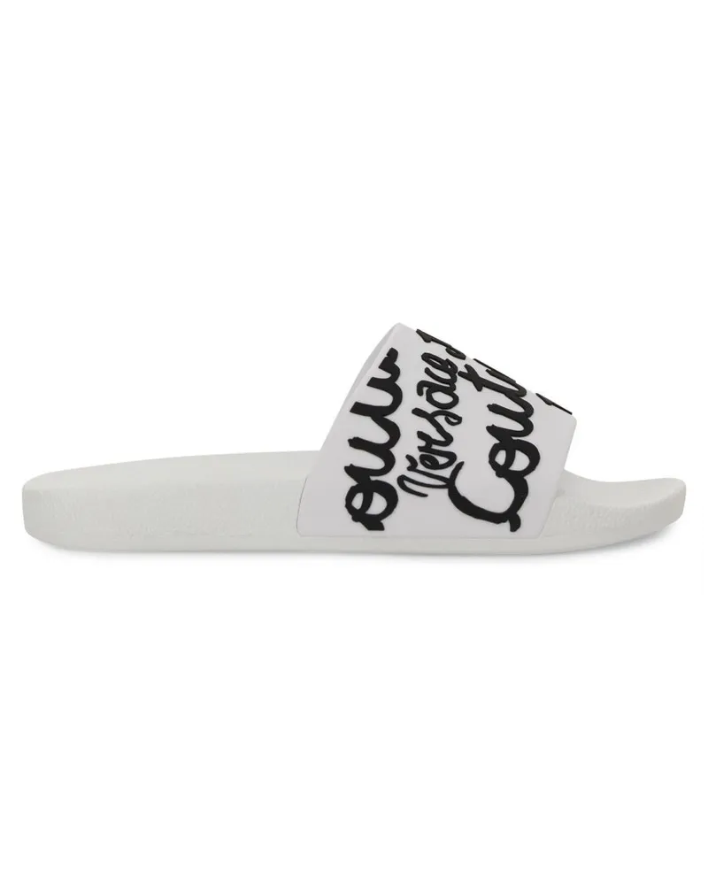 Versace Jeans Slide Sandale mit Logo White