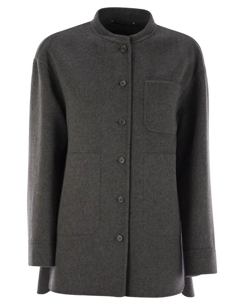 Max Mara Costanza Wolle Hemdjacke Dark