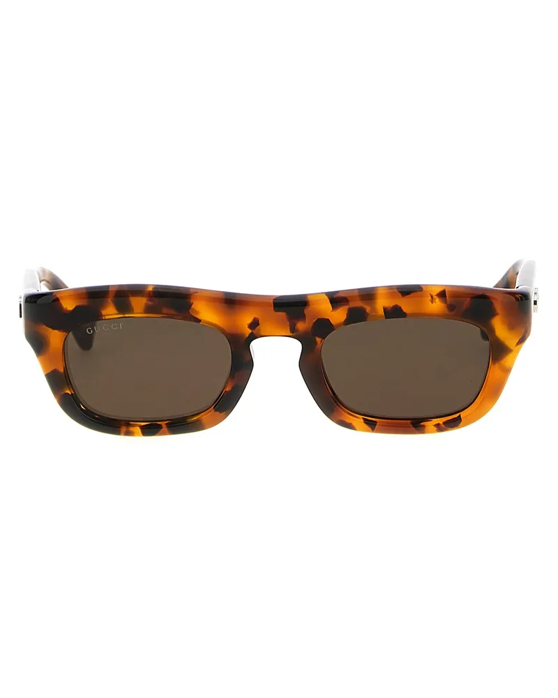 Gucci Rechteckige -Sonnenbrille Brown