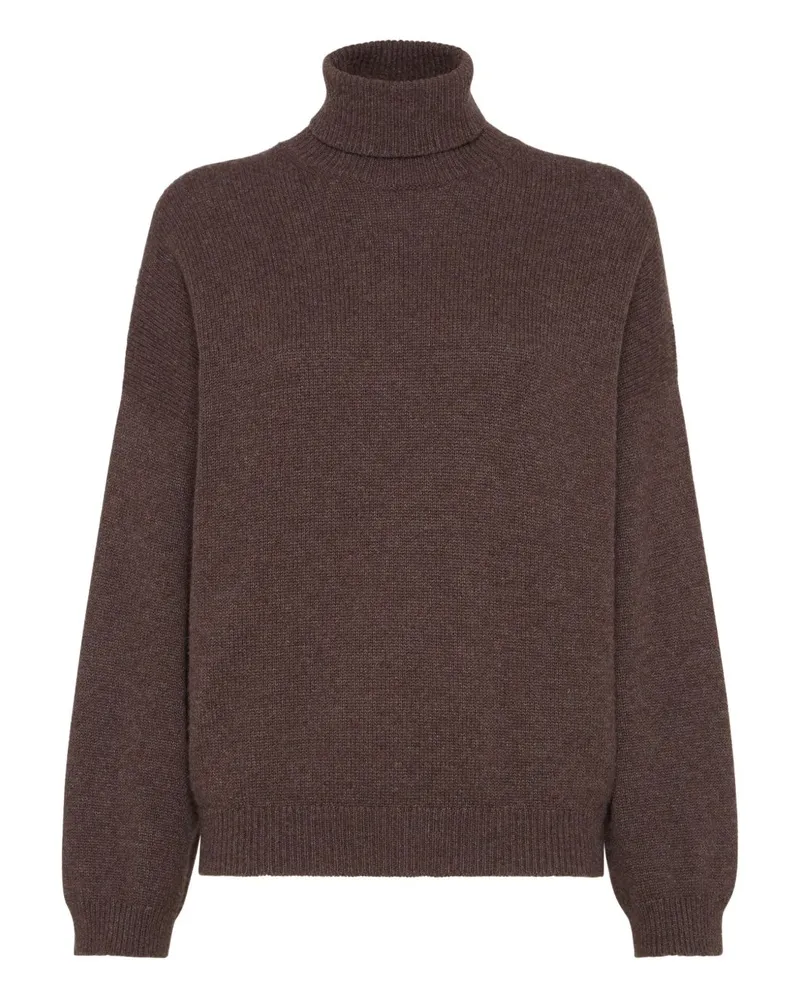 Brunello Cucinelli Kaschmirschildkrötenhalsspringer Brown