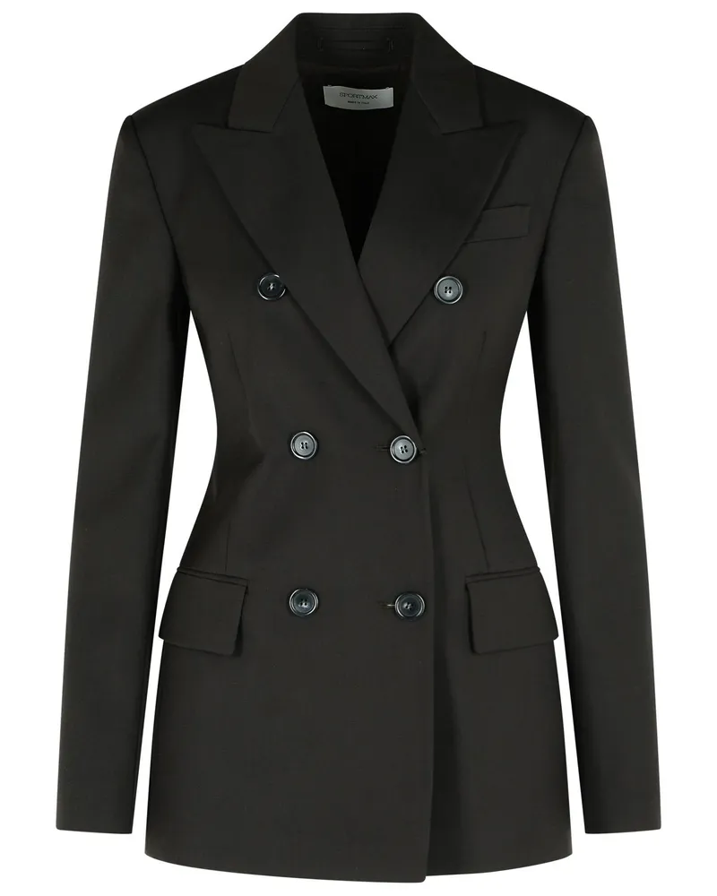SPORTMAX Adamo' dunkelbrauner jungfräulicher Wolle Blazer Brown