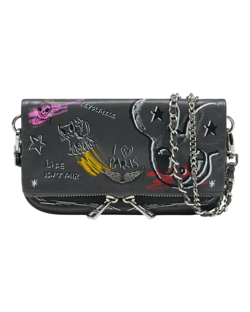 Zadig & Voltaire Rock Nano Humberto Tasche  Leder Mehrfarbig Mehrfarbig