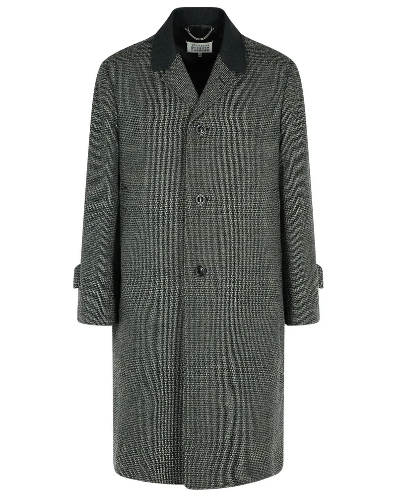 Maison Margiela Grey Virgin Woll Mischmantel Grey