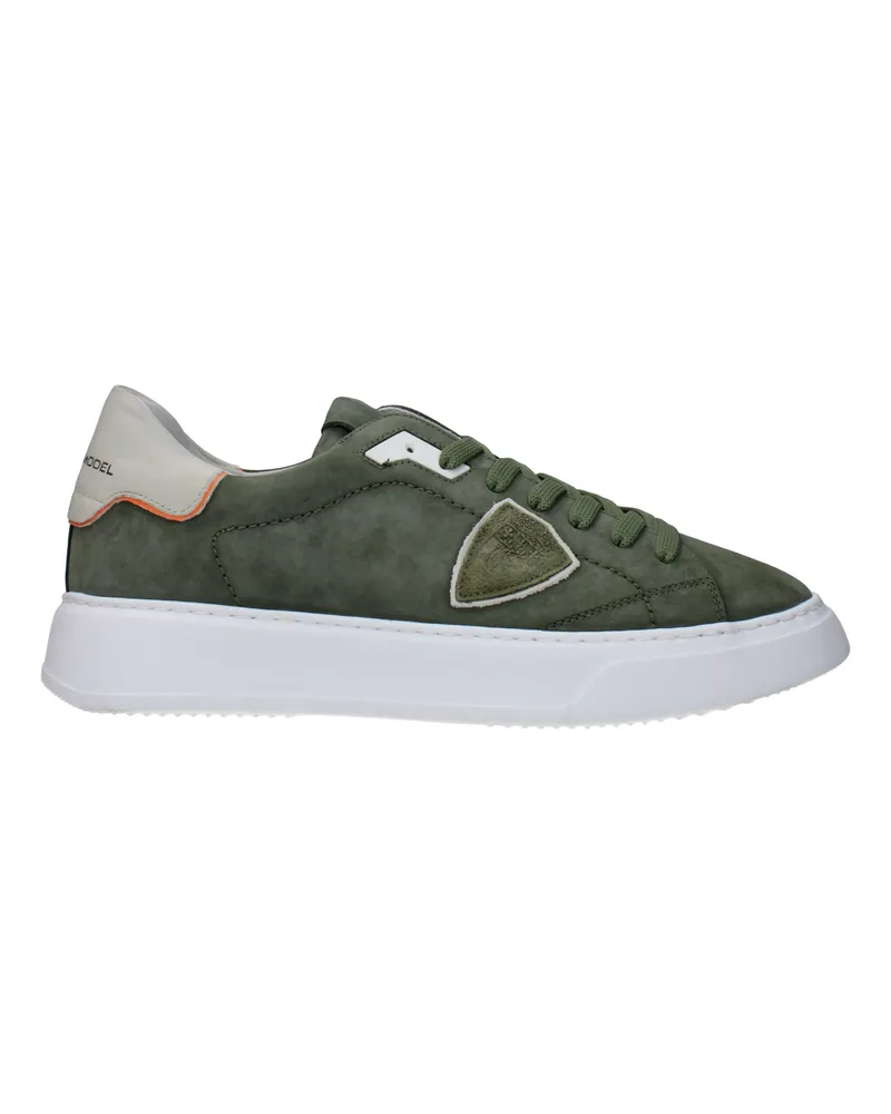 Philippe Model Sneakers Tempel Herren Wildleder grün/grünes Militär -