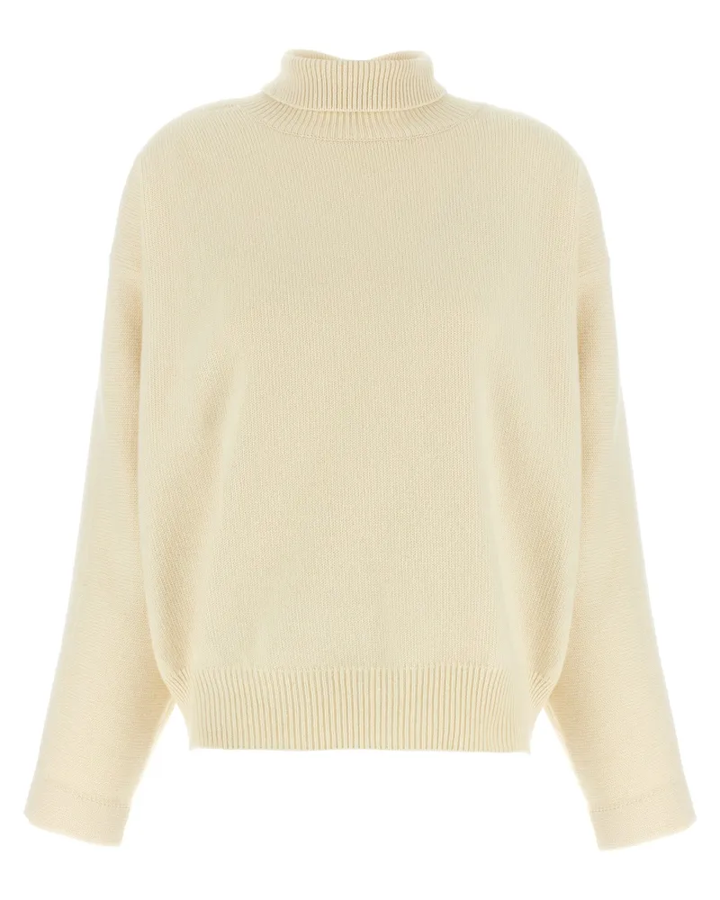 Jil Sander hoher Nackenpullover White