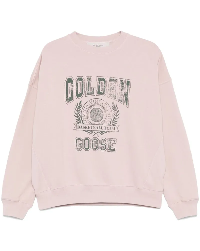 Golden Goose Logo Bio -Baumwoll -Sweatshirt Pink