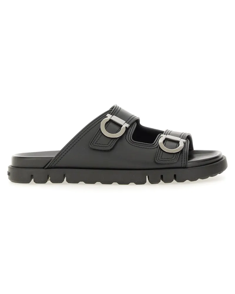 Ferragamo Doppelgurt Sandale Black
