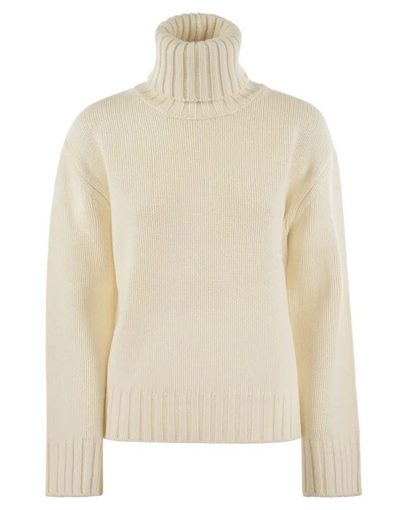 Fabiana Filippi Wolle, Seide und Kaschmir -Mischung Rollkragenpullover Pullover Cream
