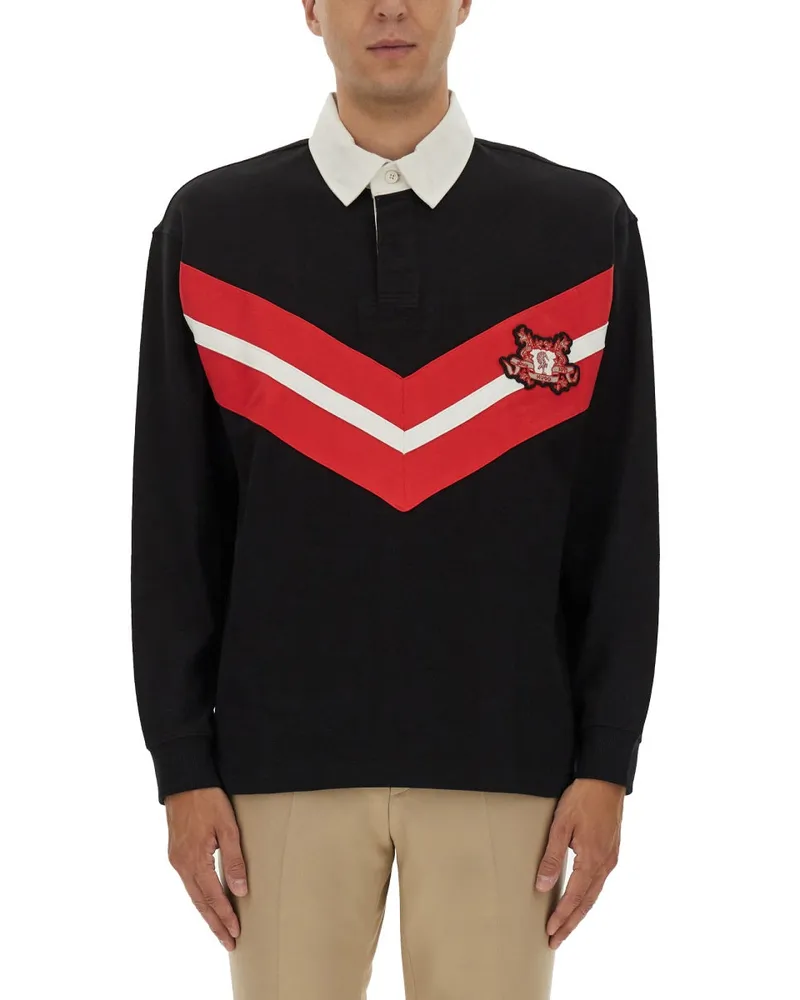 HUGO BOSS Polo -Shirt mit Logo im College -Stil Black