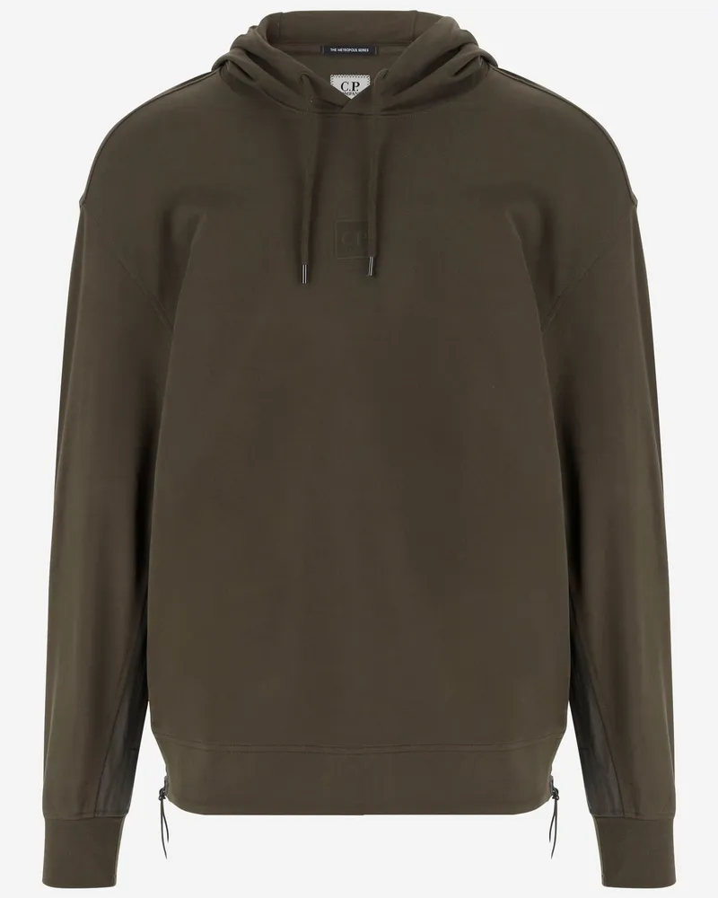 C.P. Company Stretch Cotton Sweatshirt mit Logo Verde