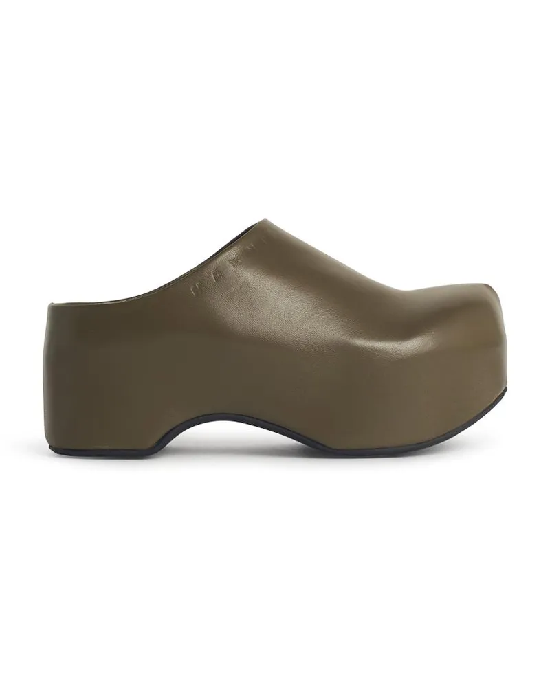 Marni klobig' grüner Lear 'DeepSage' Clog Sabots Green