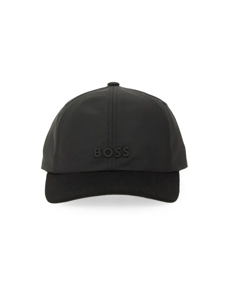 HUGO BOSS technischer Stoff Baseballkappe Black