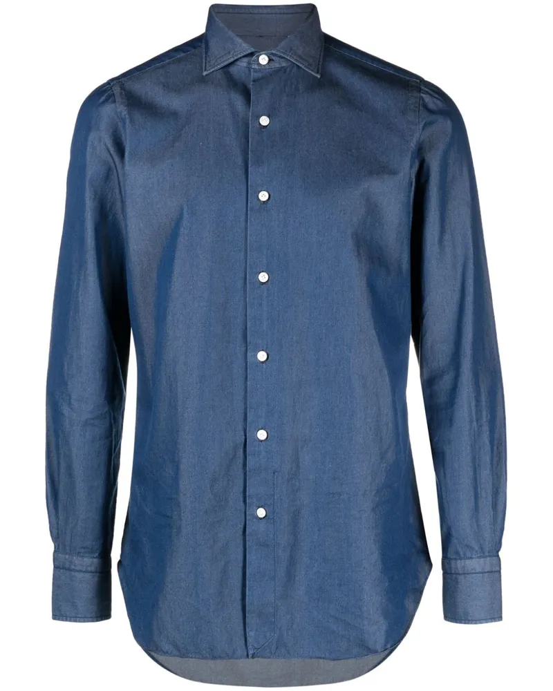 Finamore 1925 Regules Fit -Denim -Shirt Blue