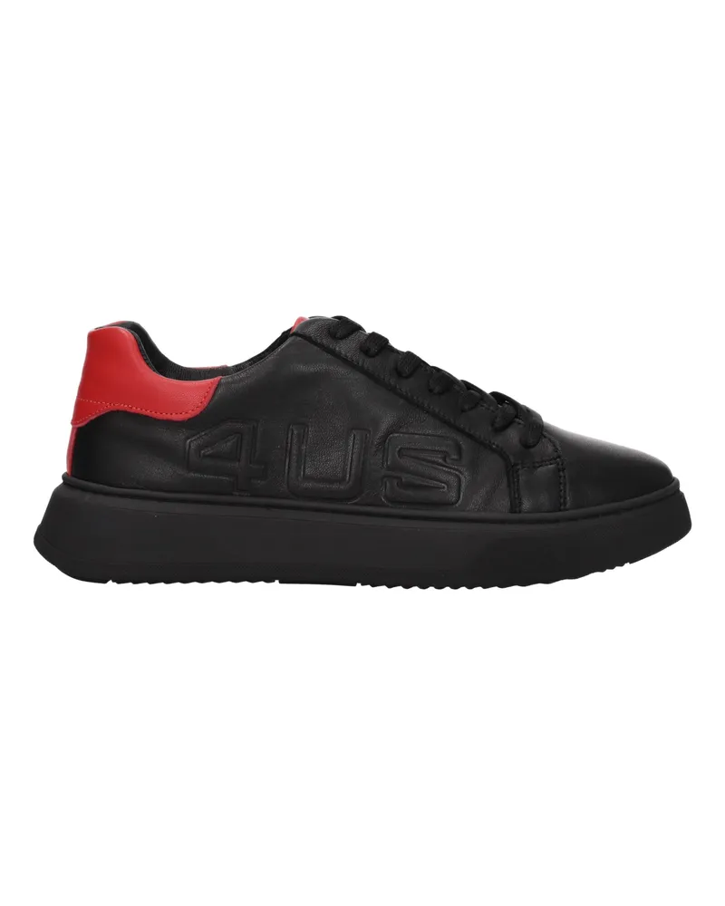 Cesare Paciotti Sneakers 4us Herrens Leder Schwarz/Rot -