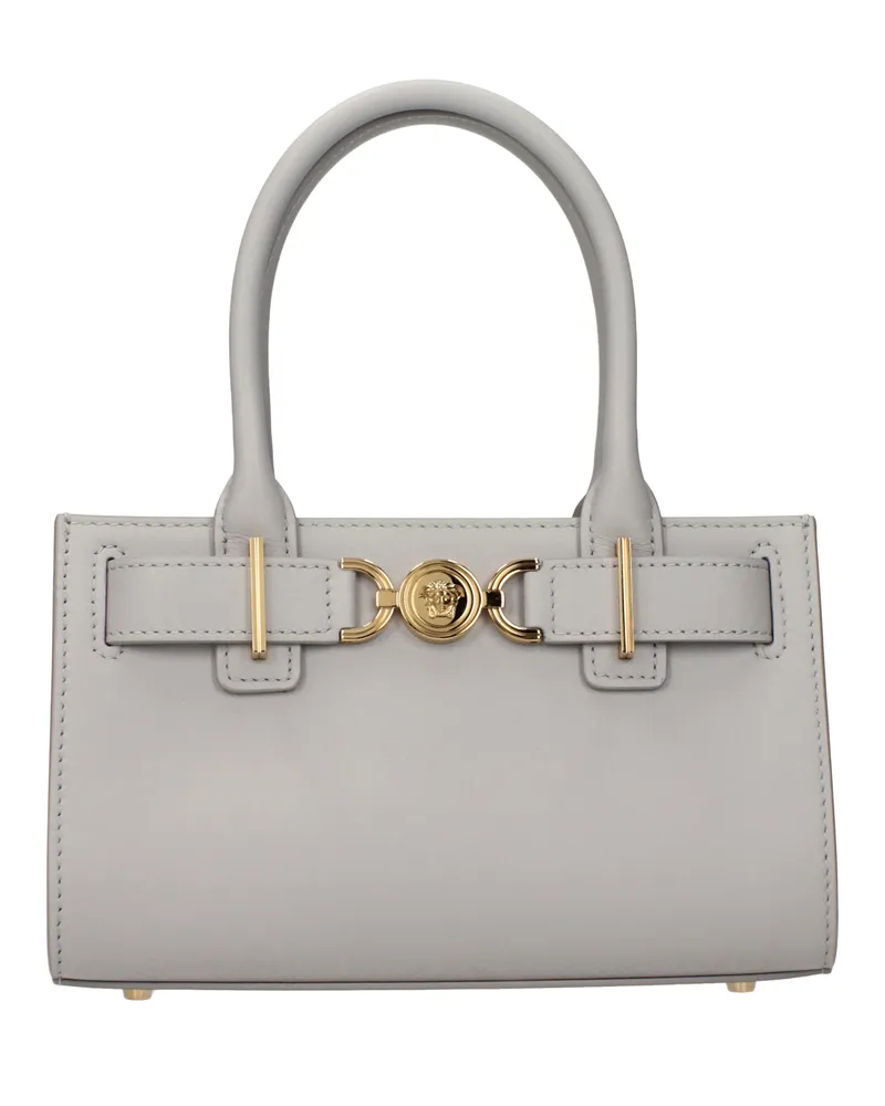 Versace Damens Handtaschen Leder Grau/Perlgrau -