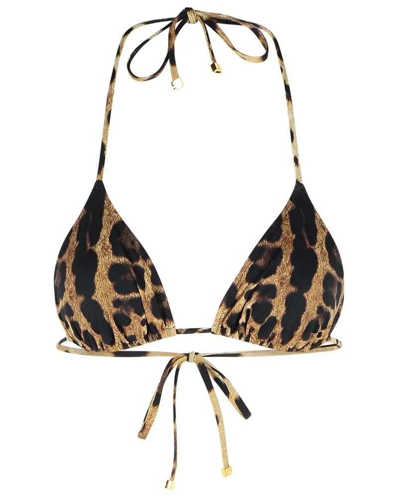 Dolce & Gabbana Badeanzug mit Leopardenmuster aus Polyamidmischung Brown