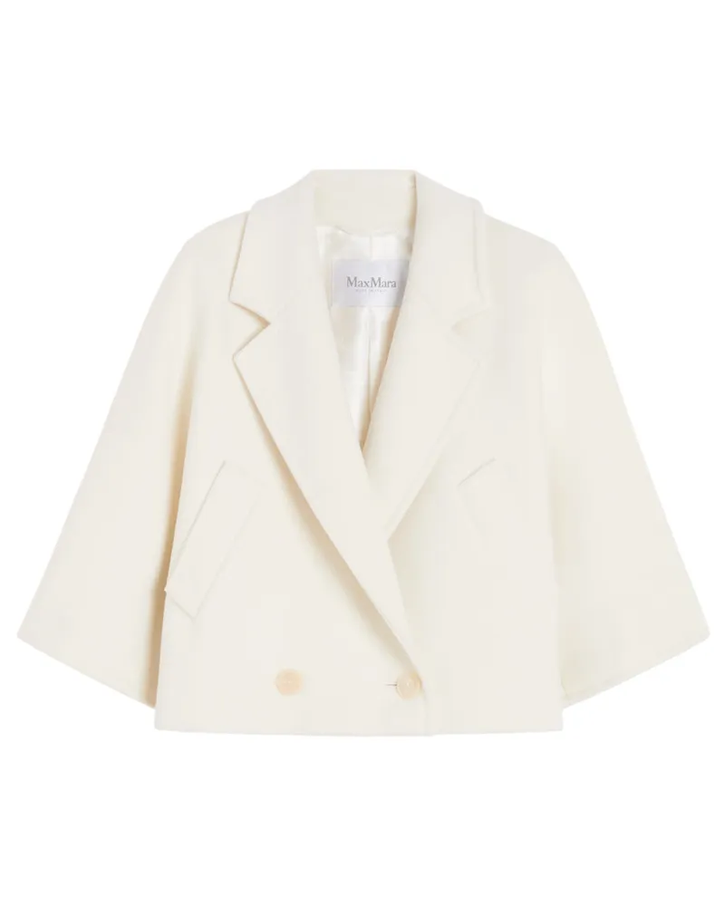 Max Mara Wool und Cashmere Cropped Jacke Bianco