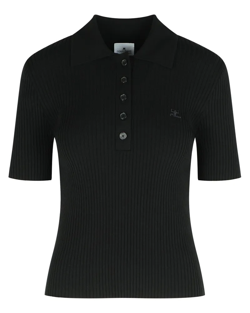 Courrèges Courreves Black Viskose Mischpolohemd Black