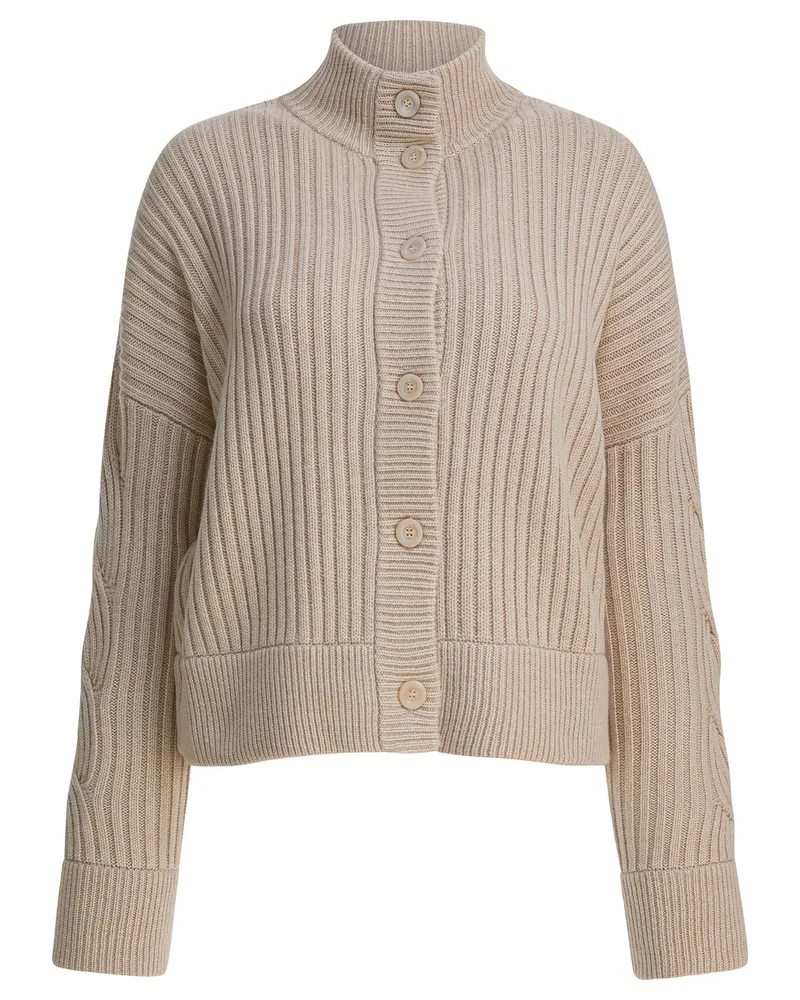 Max Mara Strickjacke aus Wolle und Kaschmir Beige