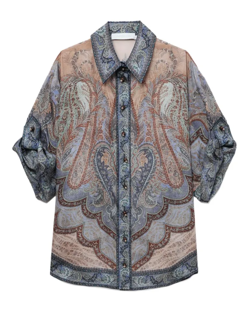 Zimmermann Wanderlust Seidenhemd Blue