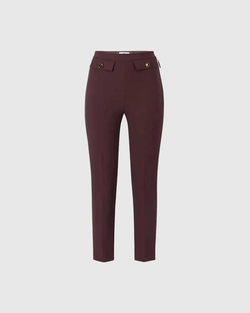 Elisabetta Franchi Double Crepe Hosen Vino