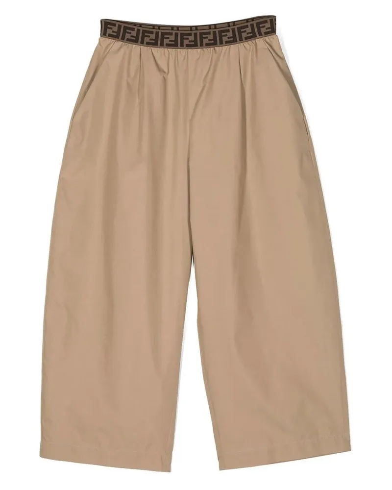 Fendi Nylon -Baumwollhosen Beige