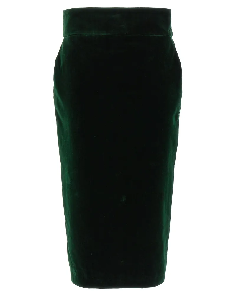 Alexandre Vauthier Velvet Midi Rock Green