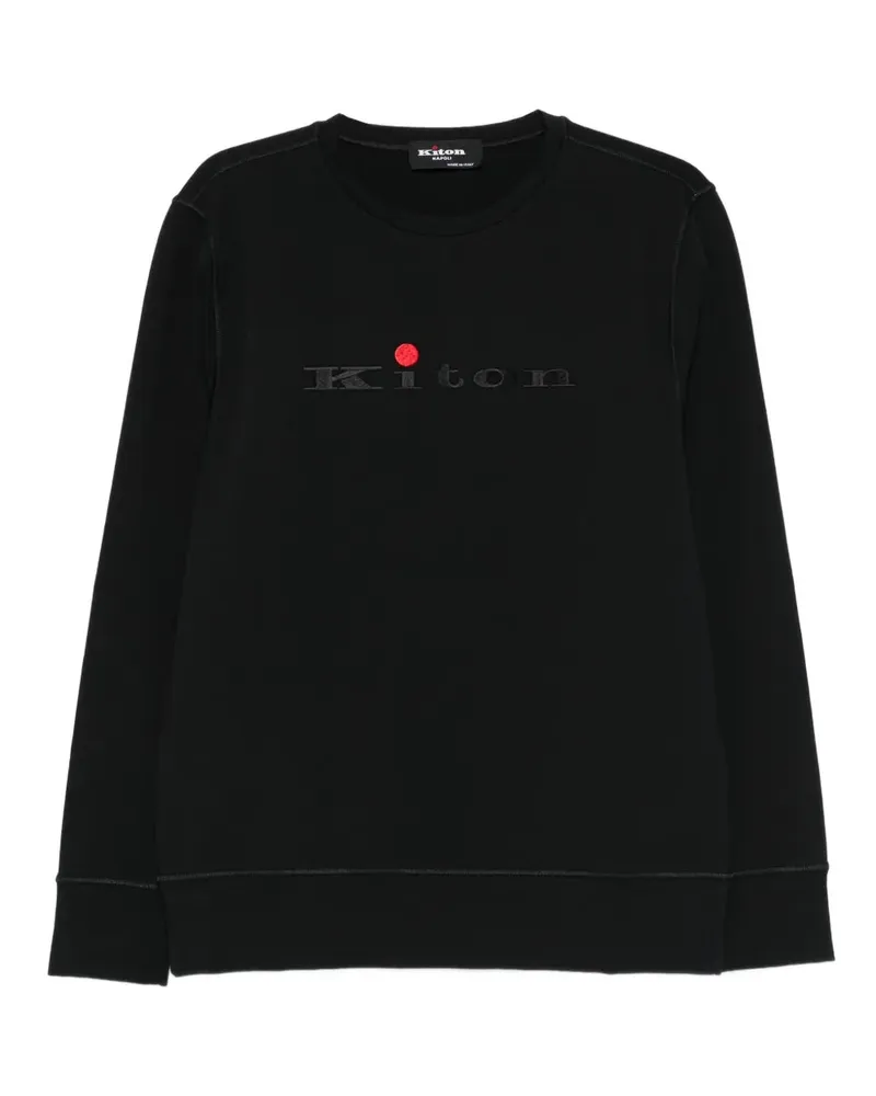 Kiton Logo-Sweatshirt Nero