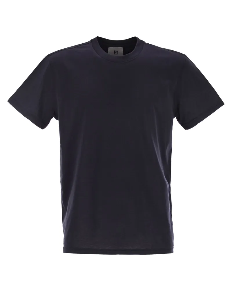 PT TORINO Jersey-Strick aus Seide und Baumwolle Navy