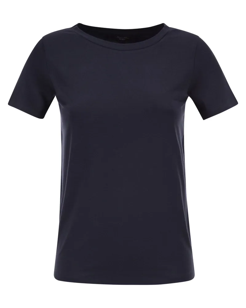 Weekend Max Mara Wkdmultib Basic T-Shirt aus Baumwolljersey Blue