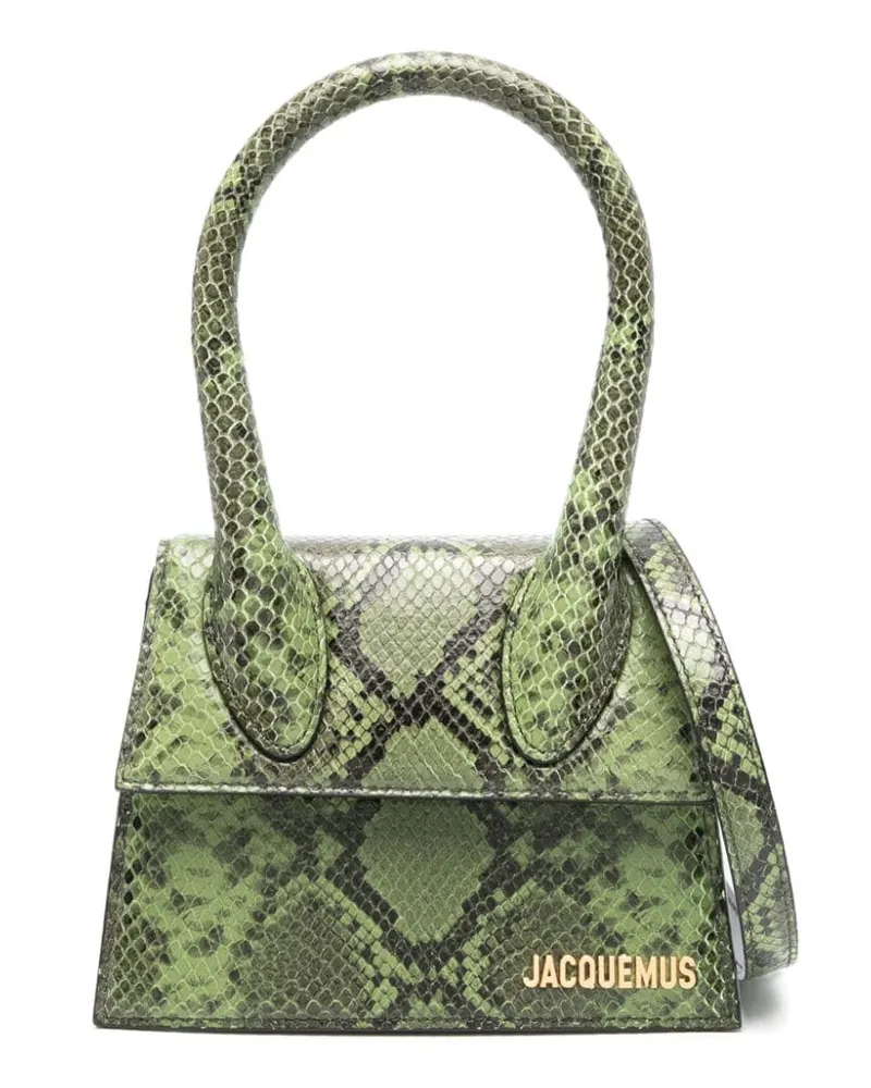 Jacquemus Le Chiquito Moyen Lederhandtasche Green