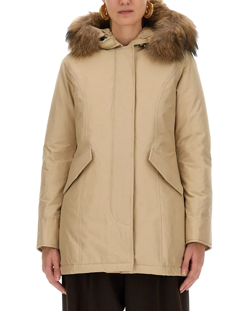 Woolrich Artic Racoon" Parka Beige