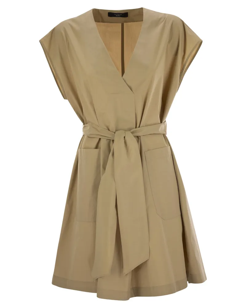 Max Mara Wochenende Max Mara Mitico kurzes Kleid in Baumwollpoplin Sand