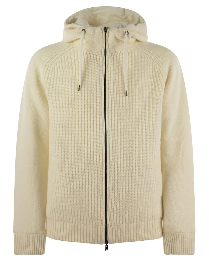 Herno Reversible gepolsterte Wollbomberjacke White