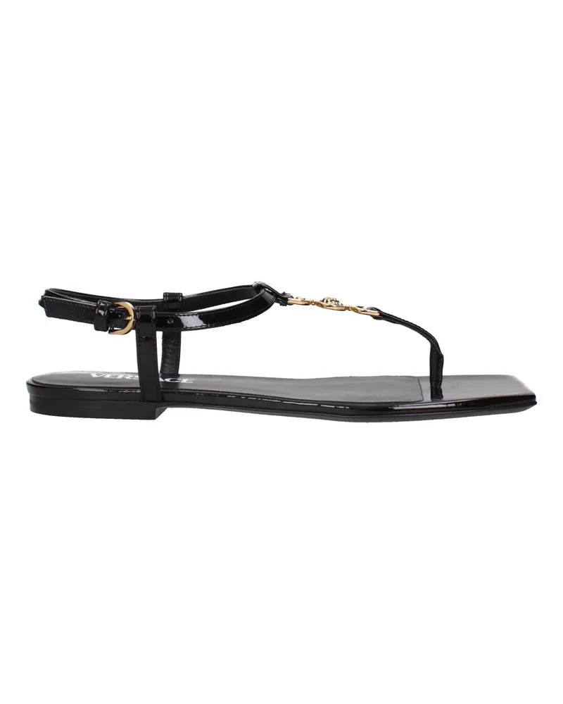 Versace Damens Flip-Flops, glänzend schwarz -