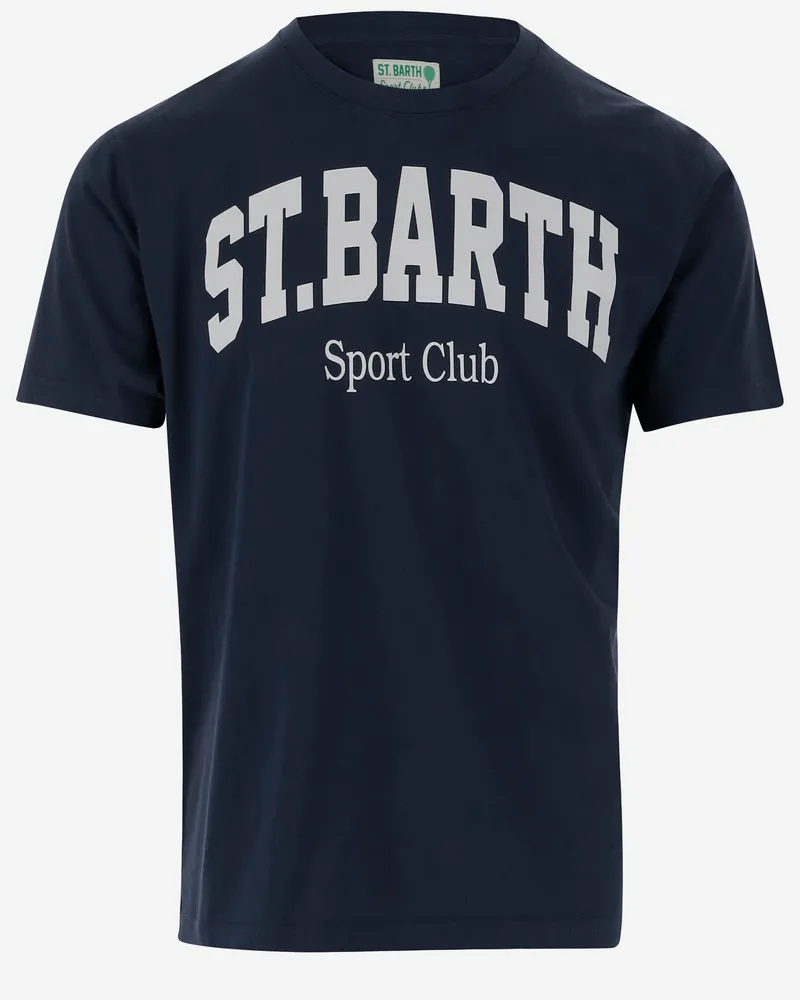 MC2 Saint Barth Cotton T -Shirt mit Logodruck Blue
