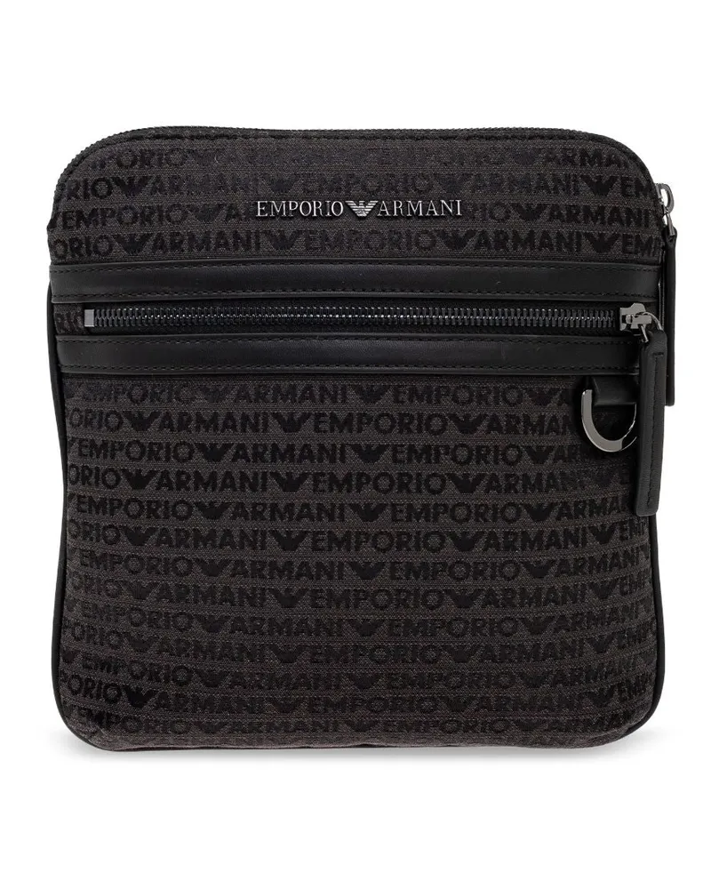 Emporio Armani Allover Logo Crossbody Tasche Black