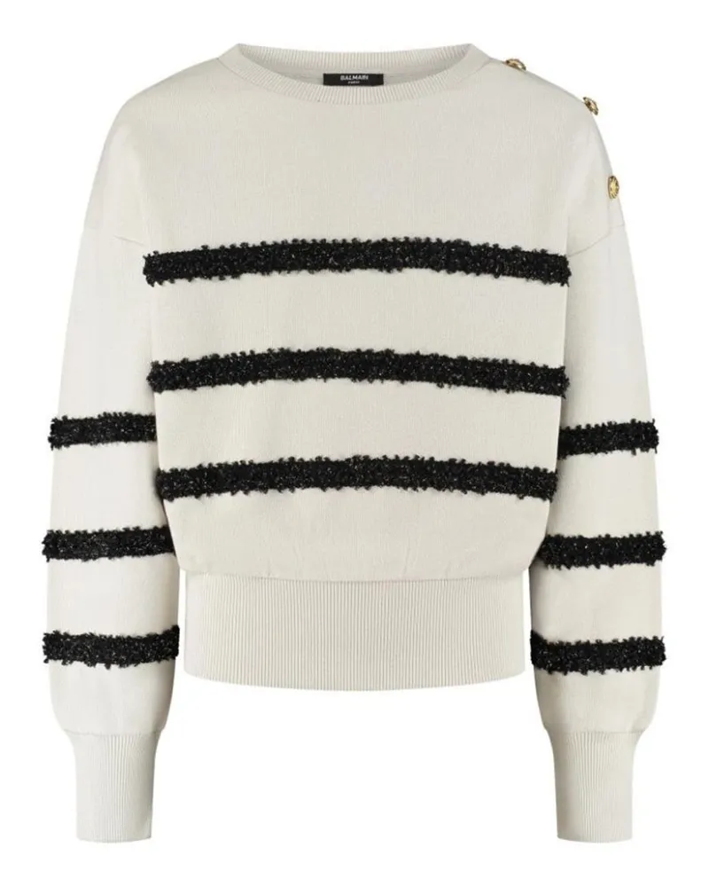 Balmain gestreifte Pullover Beige