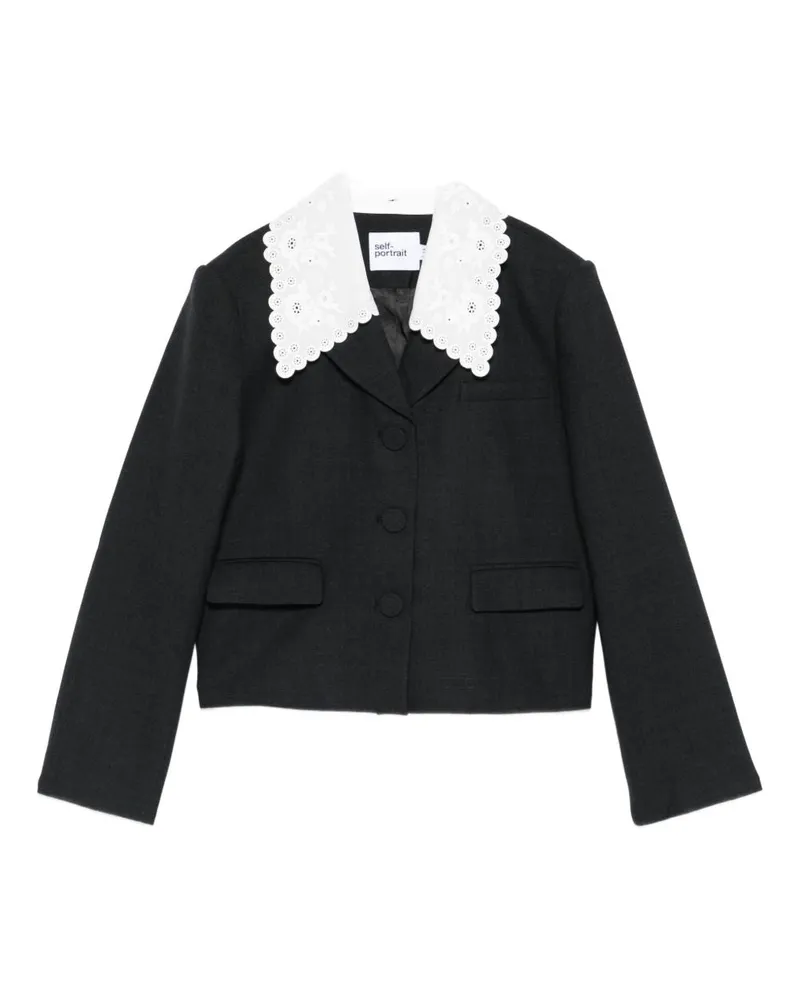 Self-Portrait Selbstporträt-Wolljacke Grey